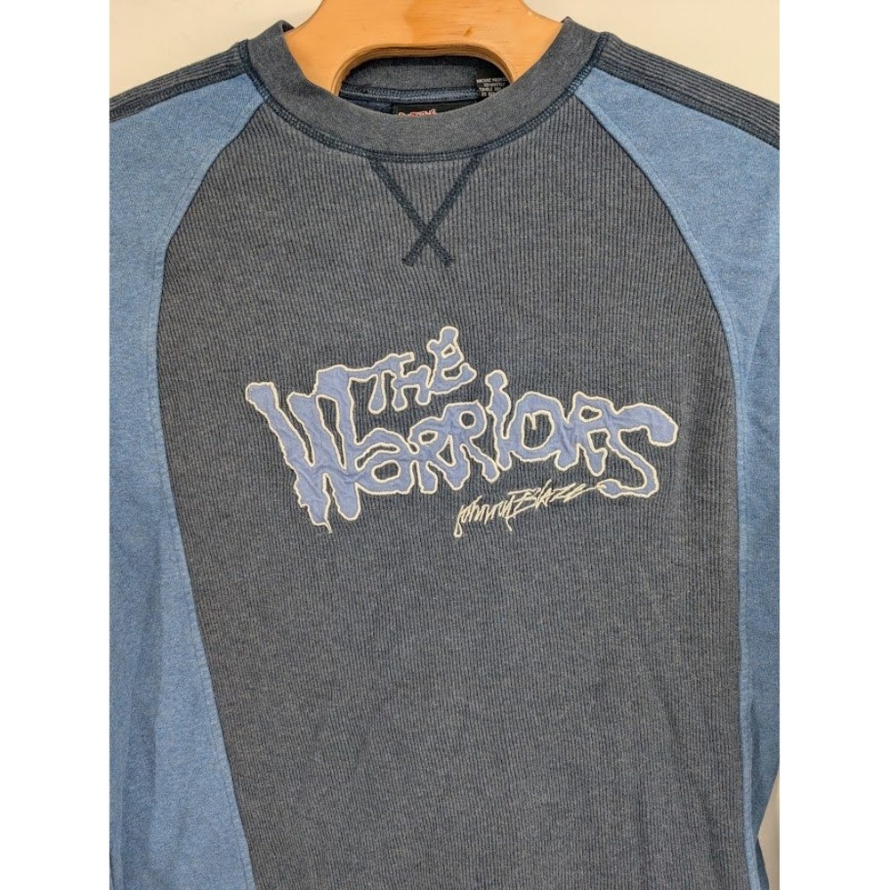 Vtg The Warriors Johnny Blaze Long Sleeve Sweatshirt Sz‎ XL Blue Embroidered